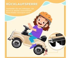 AIYAPLAY paspiriamas automobilis, vaikiška transporto priemonė, paspirtukas su daiktadėže, vaikiškas automobilis su apsauga nuo apvirtimo, skirtas 18–48 mėnesių vaikams, smėlio spalvos, 77,5 x 41,5 x 45 cm