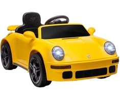 AIYAPLAY Elektrinis automobilis vaikams, 12V automobilis su nuotolinio valdymo pultu, švelnus startas, MP3 grotuvas, LED žibintai, garsinis signalas, energijos indikatorius, geltonas