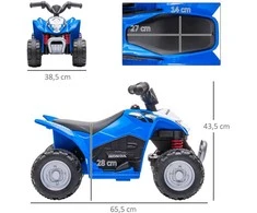 AIYAPLAY elektrinis keturratis, mini keturratis, elektrinis ATV vaikams, vaikiškas keturratis su LED šviesomis ir garsiniu signalu, vaikiškas motociklas, transporto priemonė vaikams, elektrinis automobilis vaikams nuo 18 mėnesių, metalinis, mėlynas, 65,5 x 38,5 x 43,5 cm