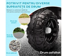 AIYAPLAY elektrinis keturratis vaikams 12V, vaikiškas keturratis su 4 ratų amortizacija, MP3 muzikos grotuvu, žibintais, priekine ir atbuline eiga, 3-5 metų vaikams, 5 km/h, metalinis, baltas