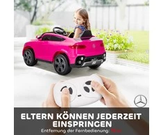 AIYAPLAY elektrinis automobilis vaikams, 12V vaikiškas automobilis su nuotolinio valdymo pulteliu, LED žibintai, muzika, 3 greičiai, 3-6 metai, rožinis
