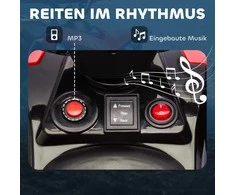 AIYAPLAY Elektrinis vaikiškas keturratis 6V, su pirmyn ir atgal funkcija, muzika, LED žibintais, Raudonas