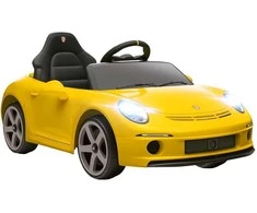 AIYAPLAY Elektrinis važiavimo automobilis vaikams, su nuotolinio valdymo pulteliu, muzika, garso signalu, USB, saugos diržu, 3-5 metų amžiaus, geltonas