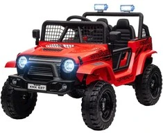 Aiyaplay HOMCOM Elektrinis vaikiškas automobilis, 12 V 3-5 km/val. visureigis su muzikine jungtimi, vaikiška transporto priemonė su 2.4G nuotolinio valdymo pulteliu, žibintais, garso signalu, elektrinė vaikiška transporto priemonė 3-6 metų vaikams, raudona