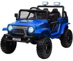 Aiyaplay HOMCOM Elektrinis vaikiškas automobilis, 12 V 3-5 km/val. visureigis su muzikine jungtimi, vaikiška transporto priemonė su 2.4G nuotolinio valdymo pulteliu, žibintais, garso signalu, elektrinė vaikiška transporto priemonė 3-6 metų vaikams, mėlyna