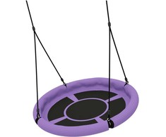 AIYAPLAY lizdinės sūpynės Ø98 cm reguliuojamos vaikiškos sūpynės iki 100 kg, lėkštinės sūpynės sodo sūpynės 3-8 metų vaikams, lauko, violetinės spalvos
