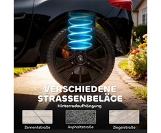 AIYAPLAY Maserati elektrinis automobilis vaikams, 2 vietų, 12V akumuliatoriaus veikimas, nuotolinio valdymo pultelis, LED žibintai, muzikos funkcija, juodas
