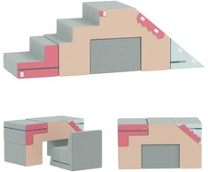 AIYAPLAY 2 dalių minkštų žaidimų kaladėlių rinkinys mažyliams, dirbtinė oda, porolonas, laipiojimui, statymui, žaidimams, spalvotas