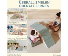 AIYAPLAY Minkštų žaidimų kaladėlių rinkinys kūdikiams, 2 dalys, dirbtinė oda, putplastis, laipiojimui, statyboms, žaidimams, spalvingas
