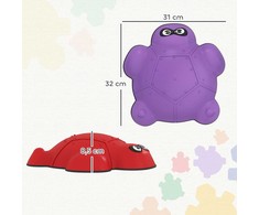 AIYAPLAY upės akmenys, 9 vnt. vėžlio formos balansavimo akmenų, sudedami ir neslidūs akmenys, iki 80 kg apkrovos, skirti 3-8 metų vaikams, spalvoti