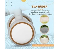 AIYAPLAY vaikiškas balansinis dviratukas paspirtukas nuo 1 metų, su TPU ratais, be varžtų, dovanos berniukams/mergaitėms, žaislas mažyliams, rudas+baltas, 56 x 27 x 39 cm