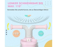 AIYAPLAY vaikiškas balansinis dviratukas balansinis dviratukas nuo 1 metų kūdikio balansinis dviratukas su TPU ratukais be varžtų dovanos berniukams / mergaitėms mažylių žaislai rožinė+balta 56 x 27 x 39 cm