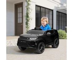 AIYAPLAY vaikiškas elektromobilis 12V su 2,4G nuotolinio valdymo pulteliu, muzika, garsiniu signalu, LED šviesomis, USB/MP3 jungtimi, 3-5 km/h, vaikams nuo 3-6 metų, juodas