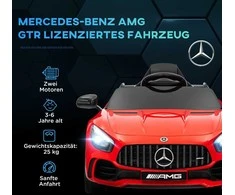 AIYAPLAY vaikiškas elektromobilis 12 V, vaikiškas automobilis su 2,4G nuotolinio valdymo pulteliu, USB, MP3, muzika, transporto priemonė su šviesomis, švelnus startas, atbulinės eigos funkcija, 3-5 km/h, vaikams nuo 3-6 metų, raudonas
