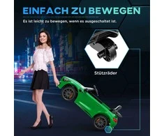 AIYAPLAY vaikiškas elektrinis automobilis 12 V vaikiškas automobilis su 2.4G nuotolinio valdymo pulteliu, USB, MP3, muzika, elektrinis automobilis su žibintais, švelniu paleidimu, atbulinės eigos funkcija, 3-5 km/h, skirtas 3-6 metų vaikams, žalias