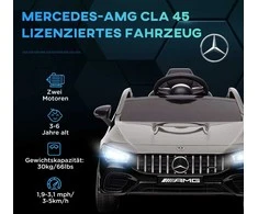 AIYAPLAY vaikiškas elektromobilis 12V su nuotolinio valdymo pultu, muzika, šviesomis, USB/MP3 jungtimi, atbuline eiga, iki 5 km/h, 3–6 metų vaikams, juodas