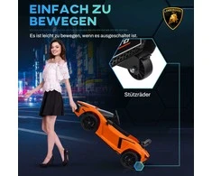 AIYAPLAY vaikiškas elektrinis automobilis 12V vaikiškas automobilis su 2.4G nuotolinio valdymo pulteliu, muzikinis, elektrinis automobilis su šviesomis, USB/MP3 jungtimi, atbulinės eigos funkcija, iki 5 km/h, 3-5 metų vaikams, oranžinis