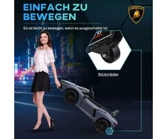 AIYAPLAY vaikiškas elektrinis automobilis 12 V vaikiškas automobilis su 2.4G nuotolinio valdymo pulteliu, muzika, amortizatorius, elektrinis automobilis su žibintais, USB/MP3 jungtis, atbulinės eigos funkcija, 3-5 km/h, 3-5 metų vaikams, pilkos spalvos