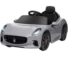 AIYAPLAY vaikiškas elektrinis automobilis 12V vaikiškas automobilis su 2,4 GHz nuotolinio valdymo pulteliu, 2 varikliai, vaikiška transporto priemonė su garsiniu signalu, LED, muzika, švelnus užvedimas, elektrinė transporto priemonė su papildomu ratu, skirta 3-5 metų vaikams, pilka spalva