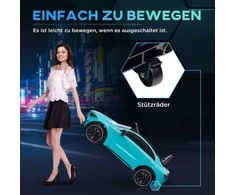 AIYAPLAY vaikiškas elektrinis automobilis 12 V vaikiškas automobilis su 2.4G nuotolinio valdymo pultu, USB, MP3 jungtimi, elektrinė transporto priemonė su žibintais, mokomaisiais ratais, pakabos sistema, 3-5 km/h, skirtas 3-6 metų vaikams, šviesiai mėlynos spalvos