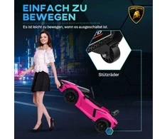 AIYAPLAY vaikiškas elektrinis automobilis 12V vaikiškas automobilis su 2.4G nuotolinio valdymo pulteliu, muzikinis, elektrinis automobilis su šviesomis, USB/MP3 jungtimi, atbulinės eigos funkcija, iki 5 km/h, 3-5 metų vaikams, rožinės spalvos