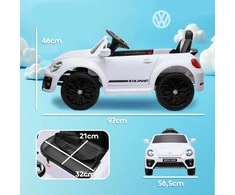 AIYAPLAY vaikiškas elektromobilis 12V, su 2,4G nuotolinio valdymo pulteliu, muzika, garsiniu signalu, LED šviesomis, USB/MP3 jungtimi, 3–5 km/h, 3–5 metų vaikams, baltas