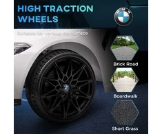 AIYAPLAY vaikiškas elektrinis automobilis, vaikiškas automobilis su 2.4G nuotolinio valdymo pulteliu, pakaba, elektrinis automobilis su MP3, USB, LED šviesa, 3-5 metų, baltos spalvos