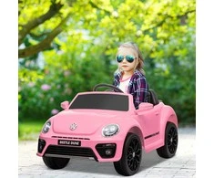 AIYAPLAY vaikiškas elektrinis automobilis 12V vaikiškas automobilis su 2.4G nuotolinio valdymo pulteliu, muzika, garso signalas, elektrinis automobilis su LED žibintais, USB/MP3 jungtis, 3-5 km/h, 3-5 metų vaikams, rožinis