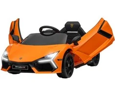 AIYAPLAY vaikiškas elektrinis automobilis 12V vaikiškas automobilis su 2.4G nuotolinio valdymo pulteliu, muzikinis, elektrinis automobilis su šviesomis, USB/MP3 jungtimi, atbulinės eigos funkcija, iki 5 km/h, 3-5 metų vaikams, oranžinis