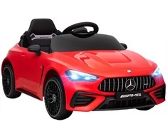 AIYAPLAY vaikiškas elektrinis automobilis, „Mercedes“ dizainas, 12V varikliai, nuotolinio valdymo pultas, LED žibintai, muzika, vaikams nuo 3 iki 6 metų, raudonas