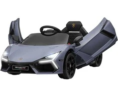 AIYAPLAY vaikiškas elektrinis automobilis 12 V vaikiškas automobilis su 2.4G nuotolinio valdymo pulteliu, muzika, amortizatorius, elektrinis automobilis su žibintais, USB/MP3 jungtis, atbulinės eigos funkcija, 3-5 km/h, 3-5 metų vaikams, pilkos spalvos