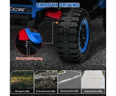 AIYAPLAY vaikiškas elektrinis automobilis, 24 V 5-7 km/h visureigis su muzikos jungtimi, vaikiška transporto priemonė su 2.4G nuotolinio valdymo pultu, žibintais, garso signalu, elektrinė vaikiška transporto priemonė 3-8 metų vaikams, mėlyna