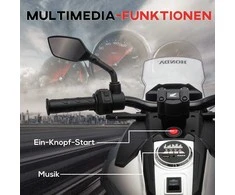 AIYAPLAY elektrinis motociklas vaikams, 12V vaikiškas motociklas su MP3, USB, LED žibintais, transporto priemonė vaikams su lavinamosiomis funkcijomis, pagalbiniais ratukais, 3km/h, 3-6 metų vaikams, baltas
