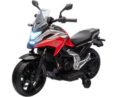 AIYAPLAY vaikiškas elektrinis motociklas, 12V vaikiškas motociklas su MP3, USB, LED žibintais, vaikiška transporto priemonė su ankstyvojo mokymosi funkcijomis, mokomaisiais ratais, 3 km/h, skirtas 3-6 metų vaikams, raudonos spalvos