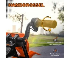 AIYAPLAY vaikiškas elektrinis motociklas, 12V vaikiškas motociklas su muzika, vaikiška transporto priemonė su nuimamais pagalbiniais ratukais, 2,4-5 km/val., 3-6 metų vaikams, maks. 30 kg, oranžinis