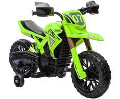 AIYAPLAY vaikiškas elektrinis motociklas, 6V vaikiškas motociklas su pagalbiniais ratukais, vaikiška transporto priemonė su garsiniu signalu ir užvedimo garsu, 3 km/h, 3-8 metų vaikams, maks. 30 kg, žalias