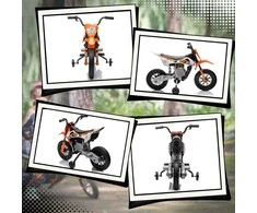AIYAPLAY vaikiškas elektrinis motociklas, 12V vaikiškas motociklas su muzika, vaikiška transporto priemonė su nuimamais pagalbiniais ratukais, 2,4-5 km/val., 3-6 metų vaikams, maks. 30 kg, oranžinis