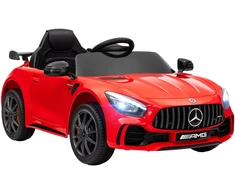 AIYAPLAY vaikiškas elektromobilis 12 V, vaikiškas automobilis su 2,4G nuotolinio valdymo pulteliu, USB, MP3, muzika, transporto priemonė su šviesomis, švelnus startas, atbulinės eigos funkcija, 3-5 km/h, vaikams nuo 3-6 metų, raudonas