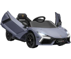 AIYAPLAY vaikiškas elektromobilis, 12 V, su 2,4 G nuotolinio valdymo pultu, muzika, amortizatoriais, žibintais, USB/MP3 jungtimi, atbulinės eigos funkcija, 3-5 km/h, vaikams nuo 3-5 metų, pilkas