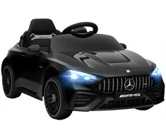 AIYAPLAY vaikiškas elektromobilis, Mercedes dizaino, 12V varikliai, nuotolinio valdymo pultelis, LED žibintai, muzika, vaikams nuo 3-6 metų, juodas