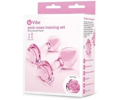 B-VIBE Rožinis ROSES STIKLINIŲ ANUSO KAMŠČIUKŲ RINKINYS