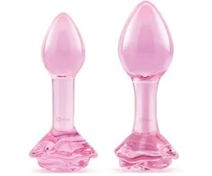 B-VIBE Rožinis ROSES STIKLINIŲ ANUSO KAMŠČIUKŲ RINKINYS