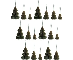 Beliani 19 kalėdinių eglutės papuošalų rinkinys ORKLA žalias popierinis