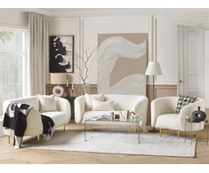 Beliani 2 asmenų sofa LOEN Boucle balta