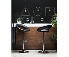 Beliani 2 baro kėdžių komplektas PEORIA eko oda, sukamos, juodos