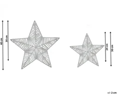 Beliani 2 dekoracijų rinkinys HAMPEN LED Žvaigždė 24/30 cm Auksinė