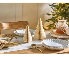 Beliani 2 dekoracinių figūrėlių rinkinys SKJOMA Kalėdų eglutė 15/20 cm smėlio spalvos