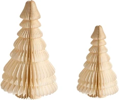 Beliani 2 dekoracinių figūrėlių rinkinys SKJOMA Kalėdų eglutė 15/20 cm smėlio spalvos