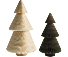 Beliani 2 kalėdinių dekoracijų rinkinys VEFSNA Eglutė 90/122 cm smėlio / žalia