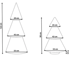 Beliani 2 kalėdinių dekoracijų rinkinys VEFSNA Eglutė 90/122 cm smėlio spalvos